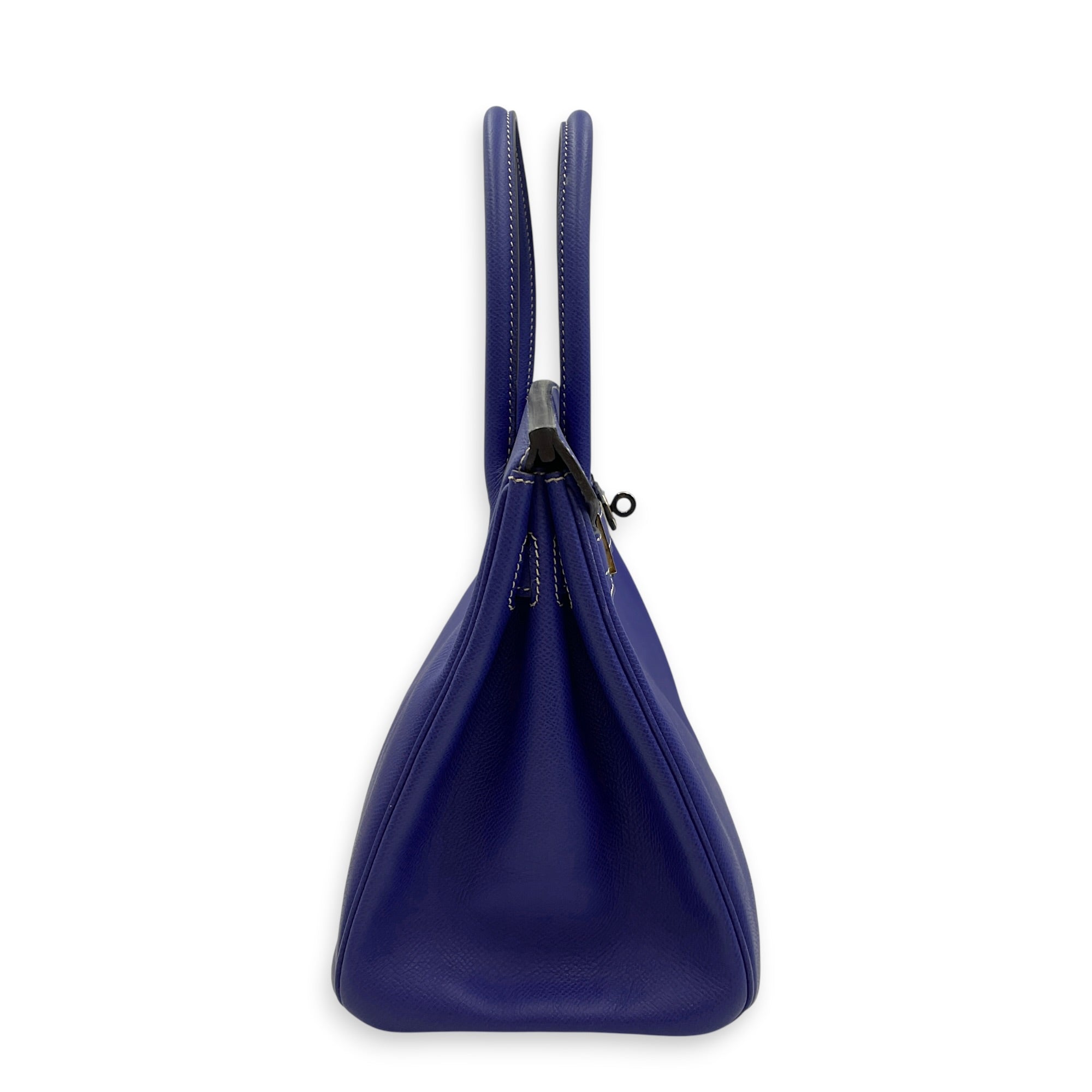 Birkin 30 Bleu Electric/Blue Mykonos in Epsom Palladium hardware CL2608-023049 3