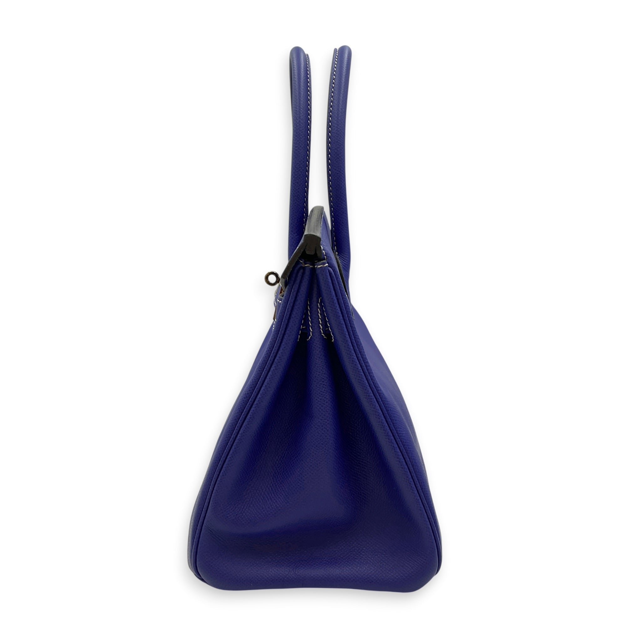 Birkin 30 Bleu Electric/Blue Mykonos in Epsom Palladium hardware CL2608-023049 4