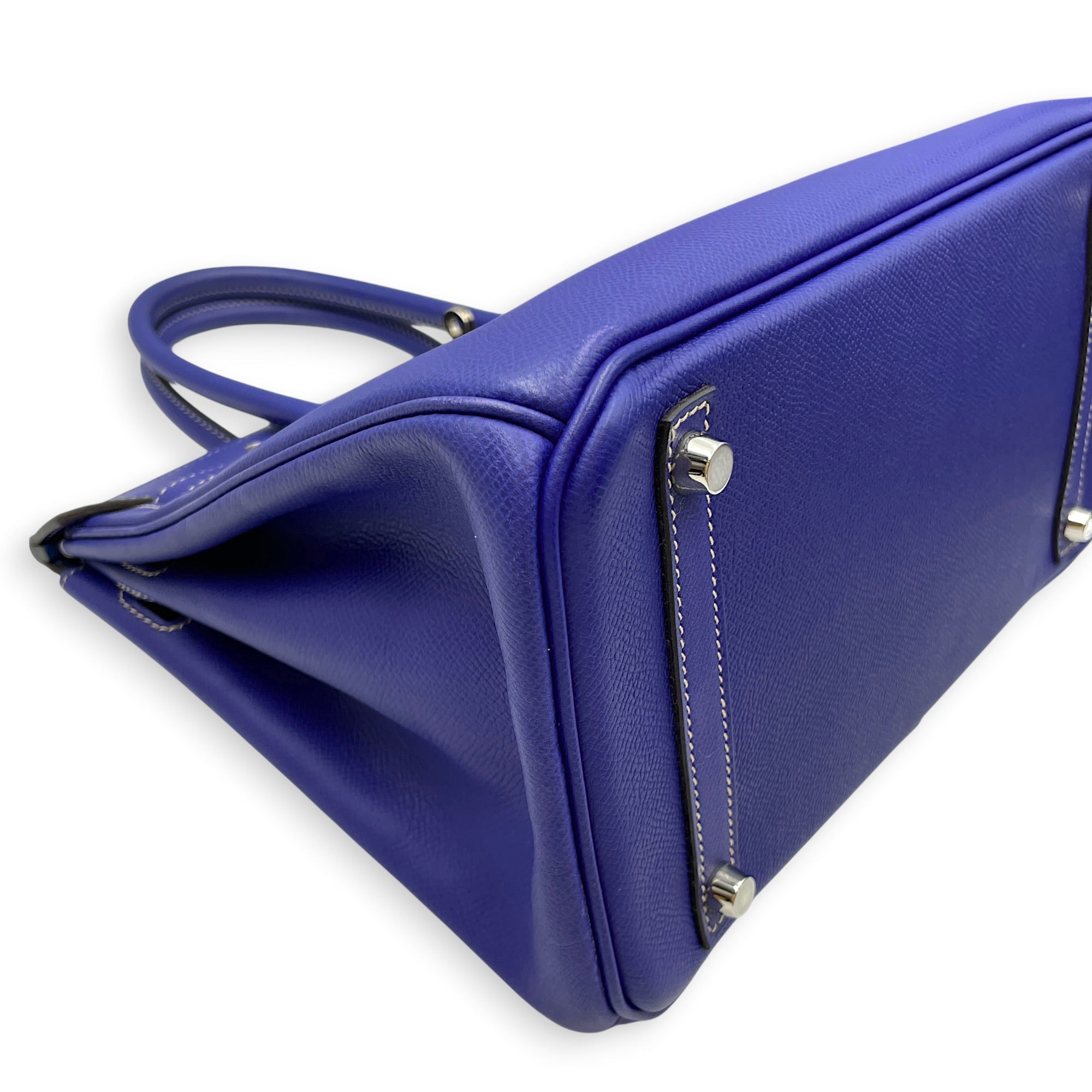 Birkin 30 Bleu Electric/Blue Mykonos in Epsom Palladium hardware CL2608-023049 7