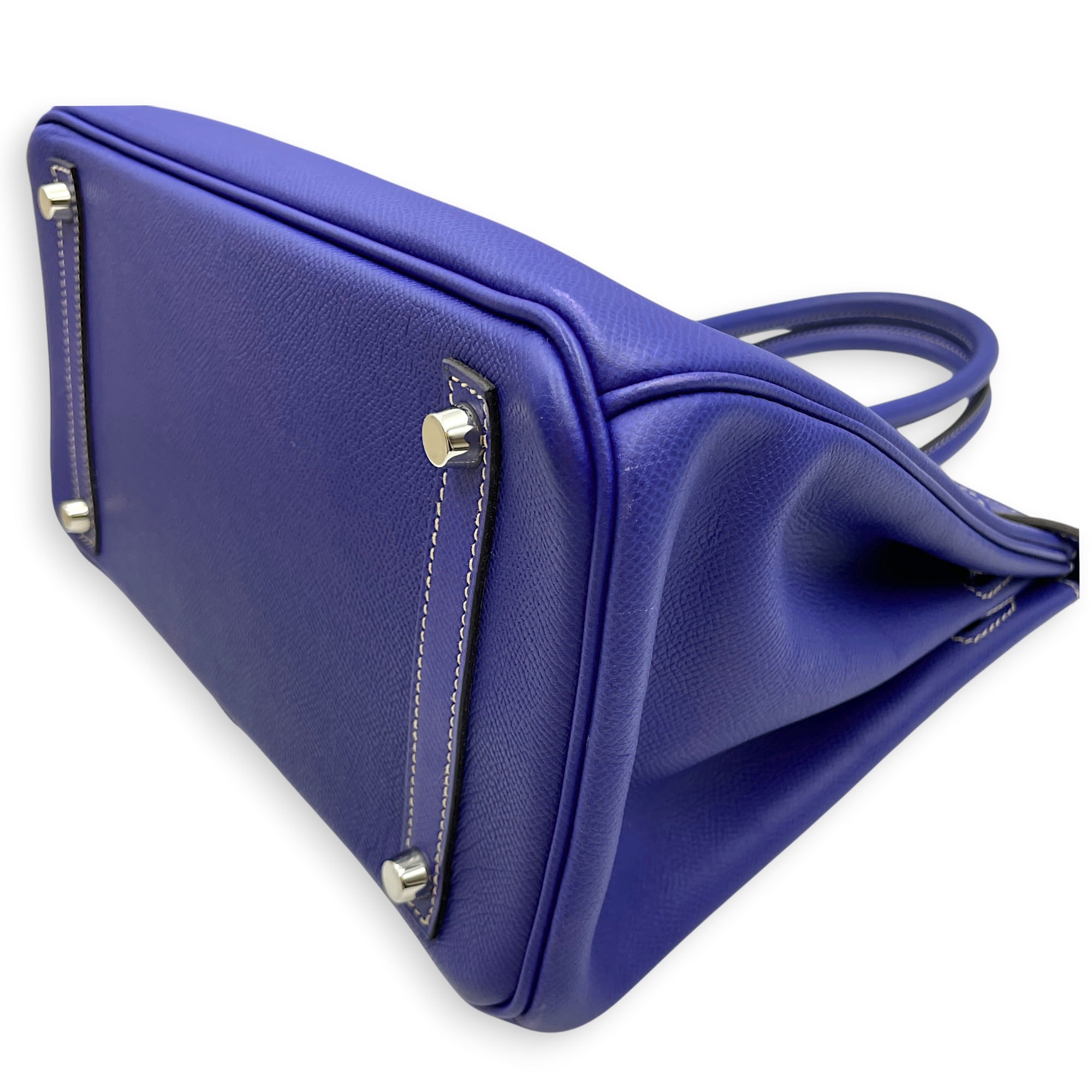 Birkin 30 Bleu Electric/Blue Mykonos in Epsom Palladium hardware CL2608-023049 8