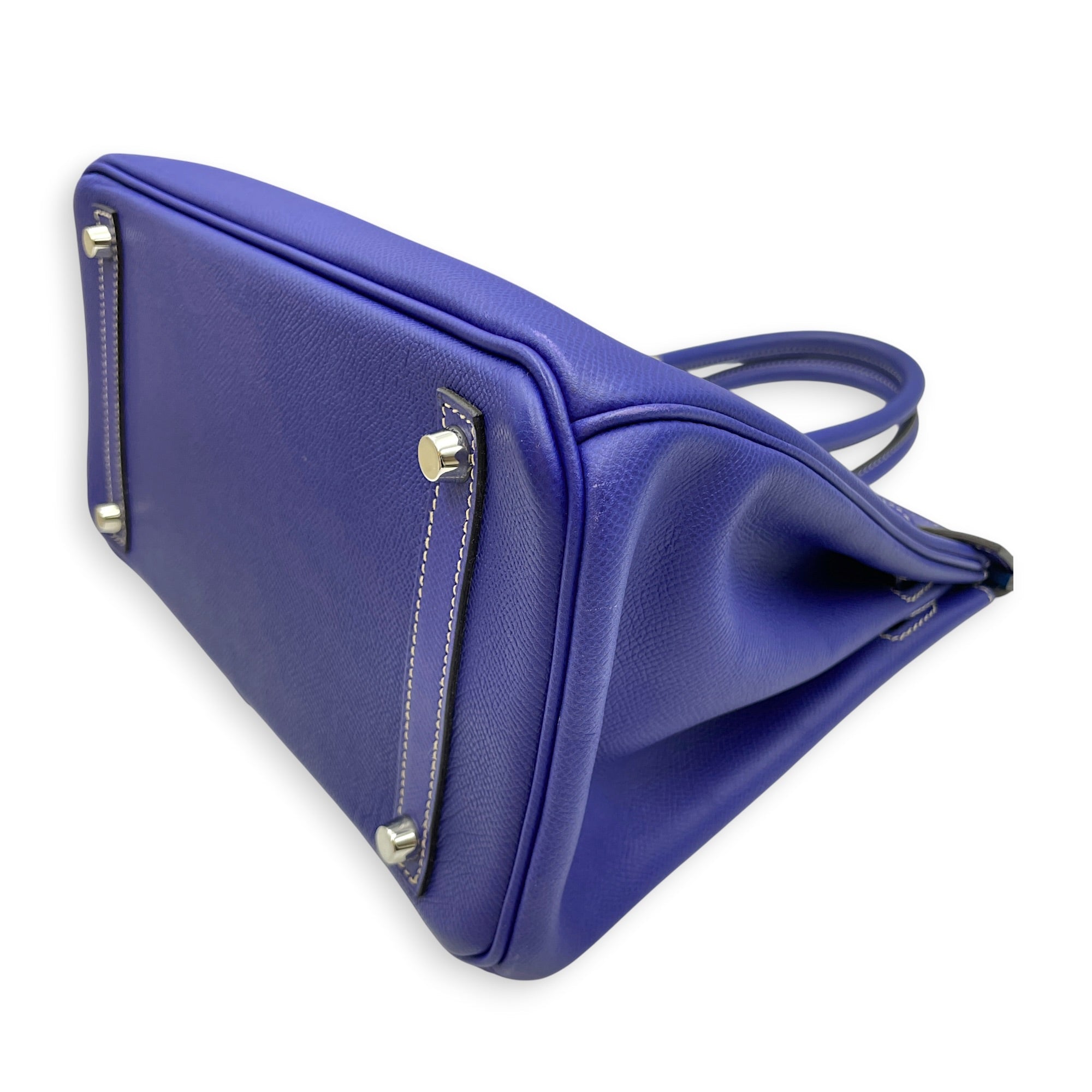 Birkin 30 Bleu Electric/Blue Mykonos in Epsom Palladium hardware CL2608-023049 9