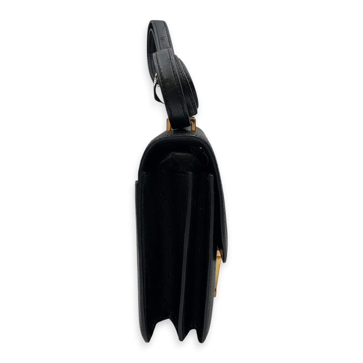Constance 18 Noir in Ostrich Rose Gold hardware