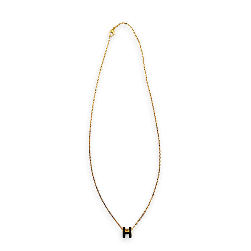 Pop H Mini Noir Necklace Gold hardware CL2608-023051 1