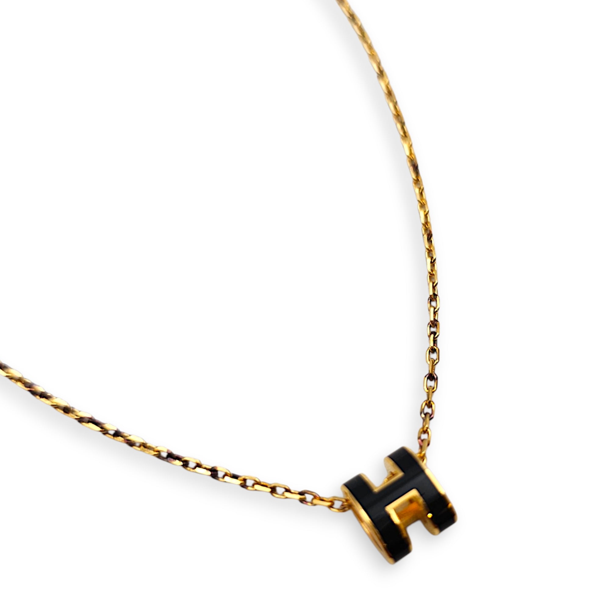 Pop H Mini Noir Necklace Gold hardware CL2608-023051 2