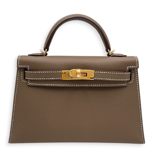 Sellier Kelly 20 Etoupe in Epsom Gold hardware CL2608-023054 1