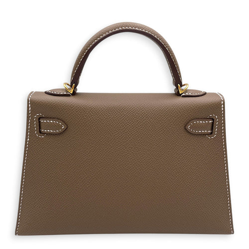Sellier Kelly 20 Etoupe in Epsom Gold hardware CL2608-023054 2