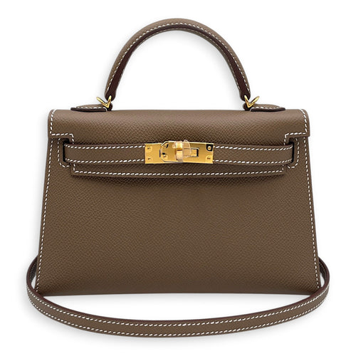 Sellier Kelly 20 Etoupe in Epsom Gold hardware CL2608-023054 3