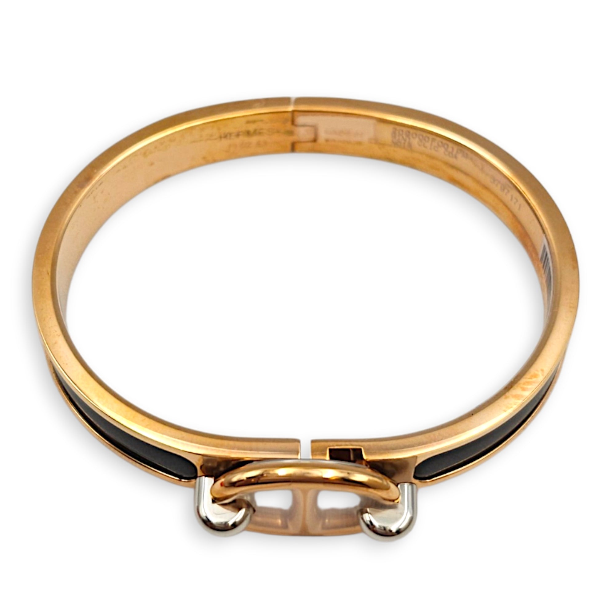 Mini Clic Chaine d'ancre bracelet PM Noir Bracelet Rose Gold hardware