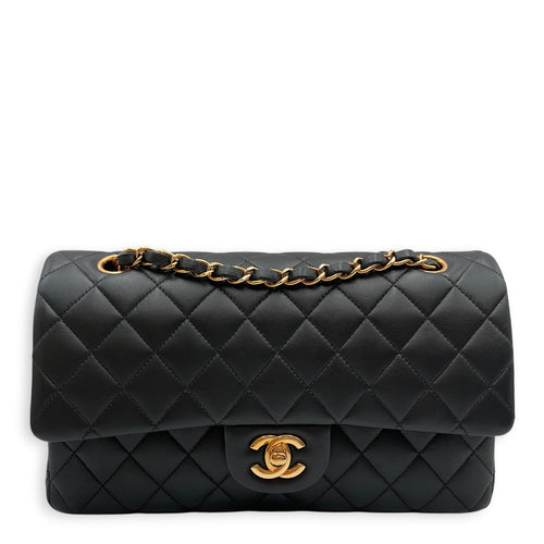 Classic Double Flap Medium Black Shoulder Bag in Lambskin Gold hardware CL2608-023060 1