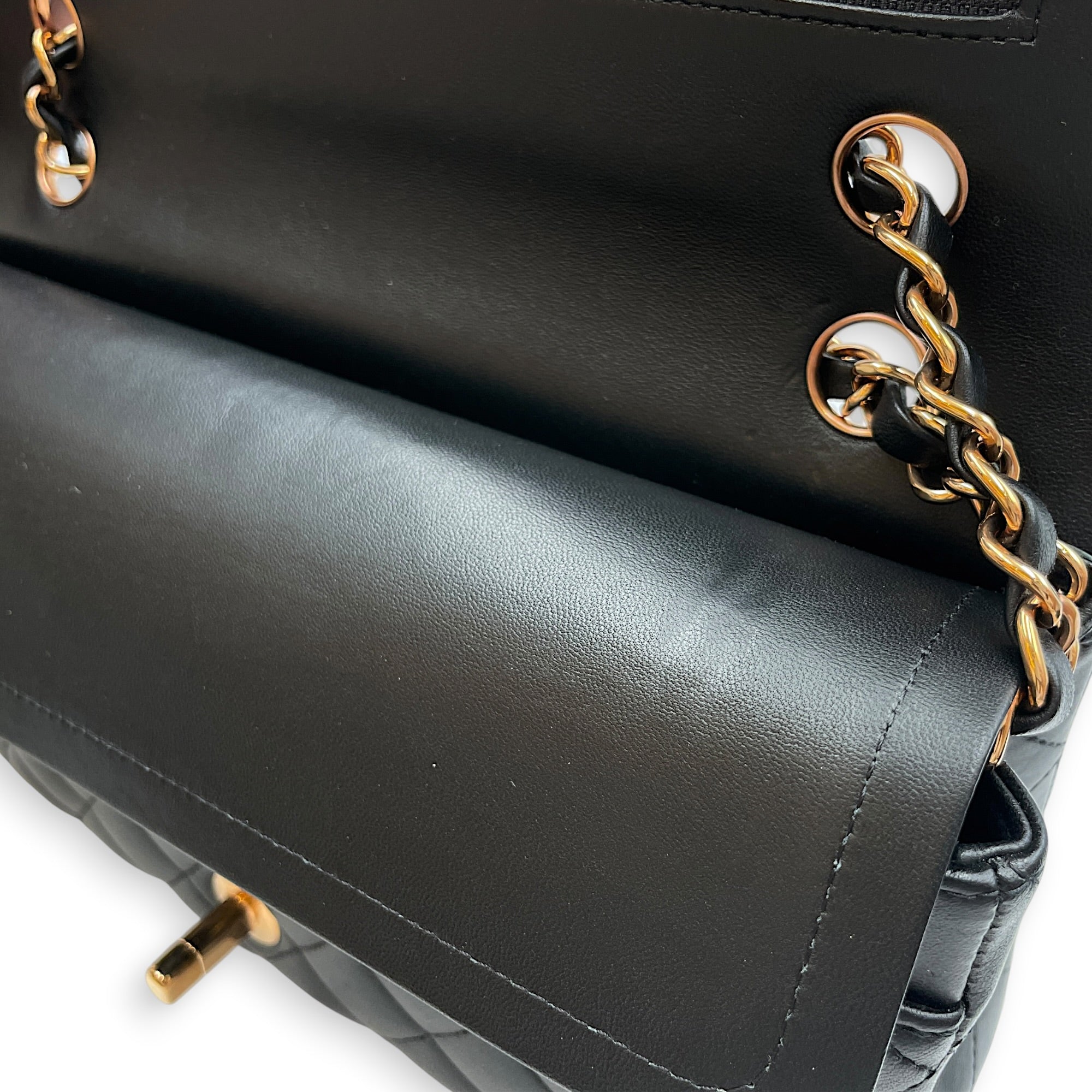Classic Double Flap Medium Black Shoulder Bag in Lambskin Gold hardware CL2608-023060 10