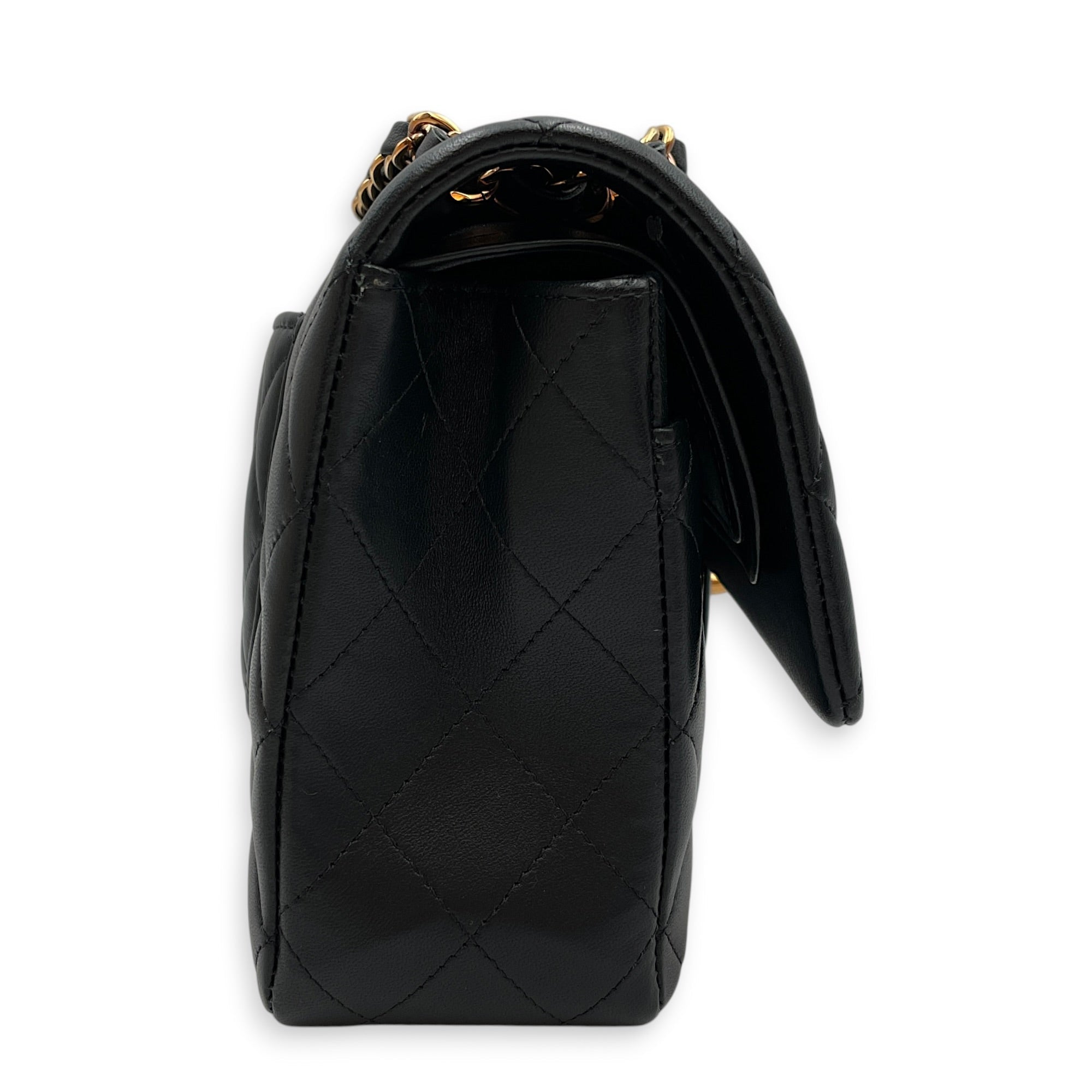 Classic Double Flap Medium Black Shoulder Bag in Lambskin Gold hardware CL2608-023060 4
