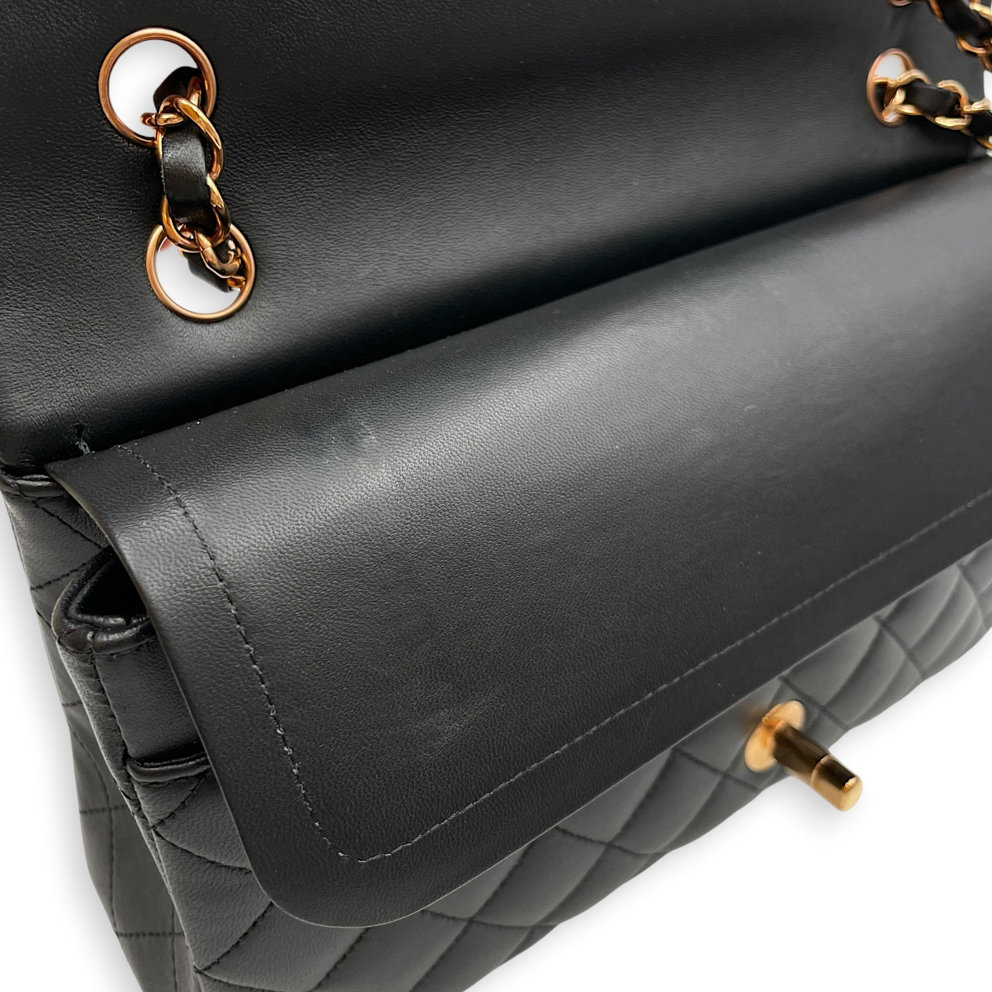 Classic Double Flap Medium Black Shoulder Bag in Lambskin Gold hardware CL2608-023060 9