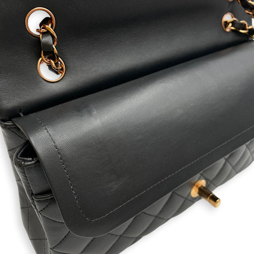 Classic Double Flap Medium Black Shoulder Bag in Lambskin Gold hardware CL2608-023060 9