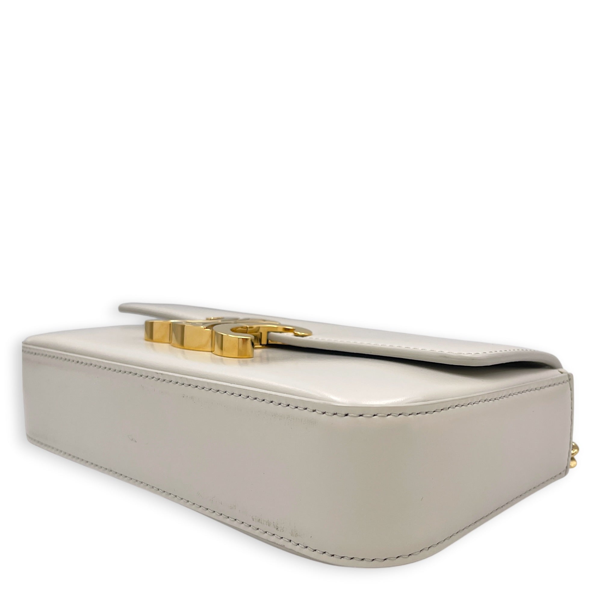 Triomphe 20cm  Grey Shoulder Bag in Calfskin Gold hardware CL2608-023061 9