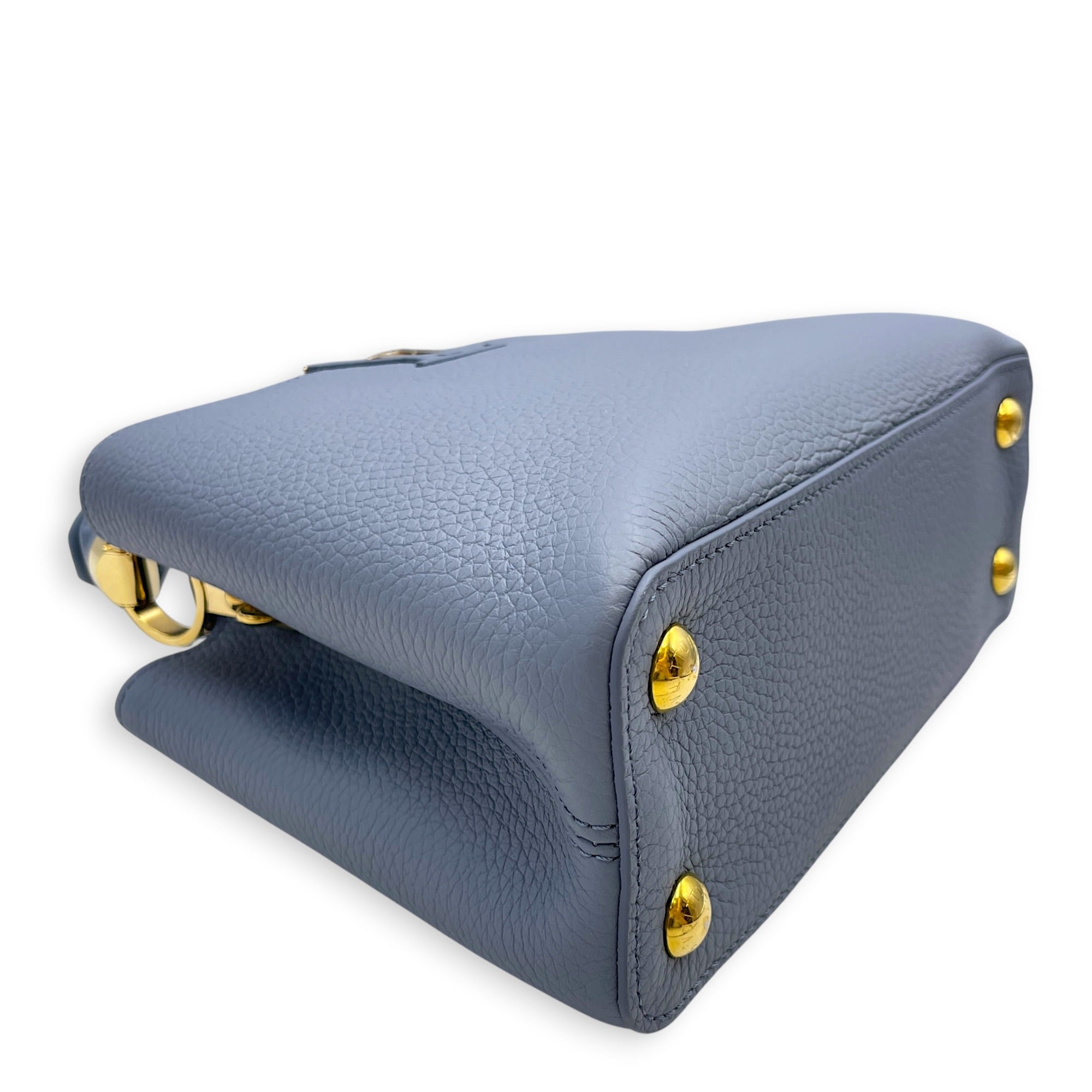 Capucines BB Blue Top Handle Bag in Taurillon Leather Gold hardware CL2608-023062 8