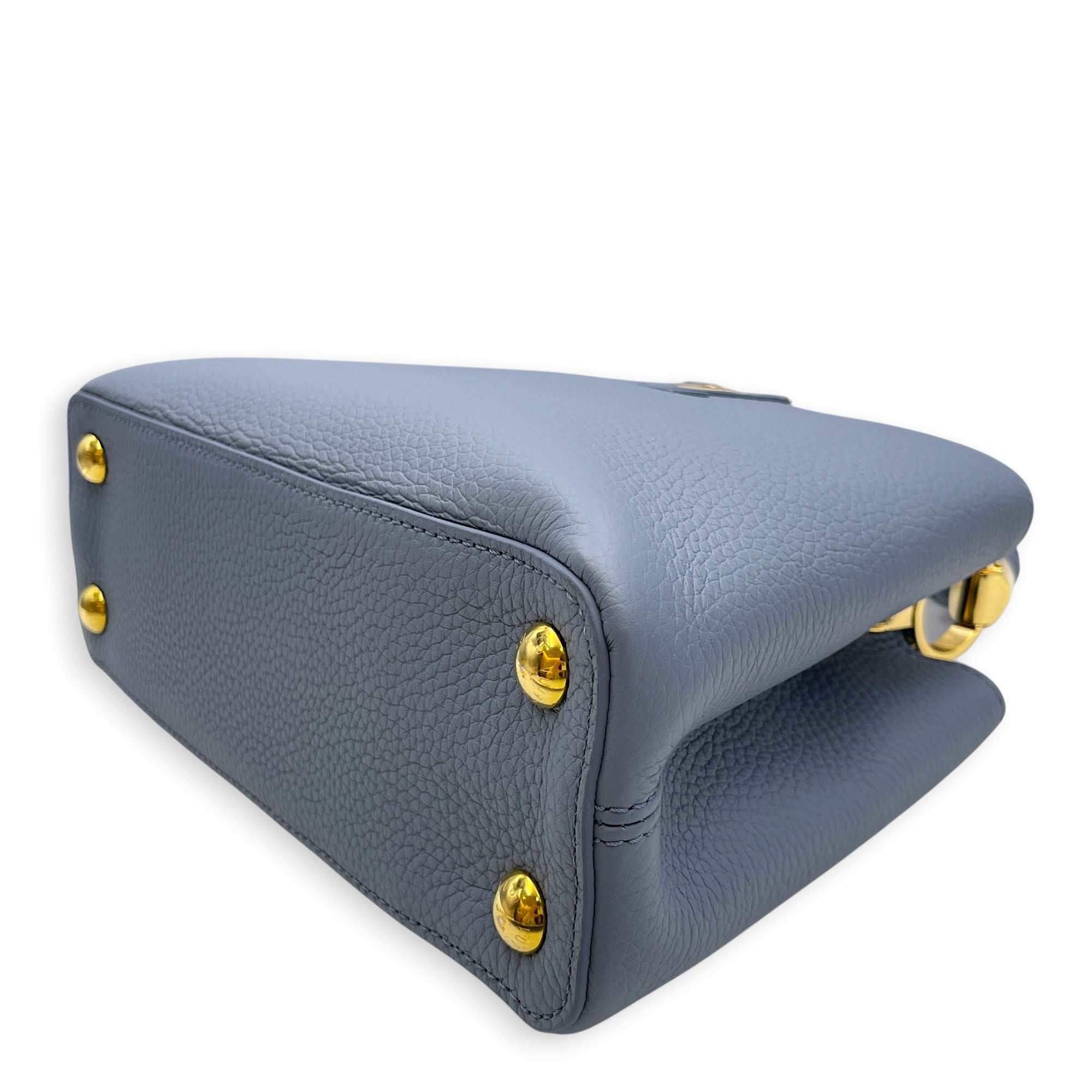 Capucines BB Blue Top Handle Bag in Taurillon Leather Gold hardware CL2608-023062 9
