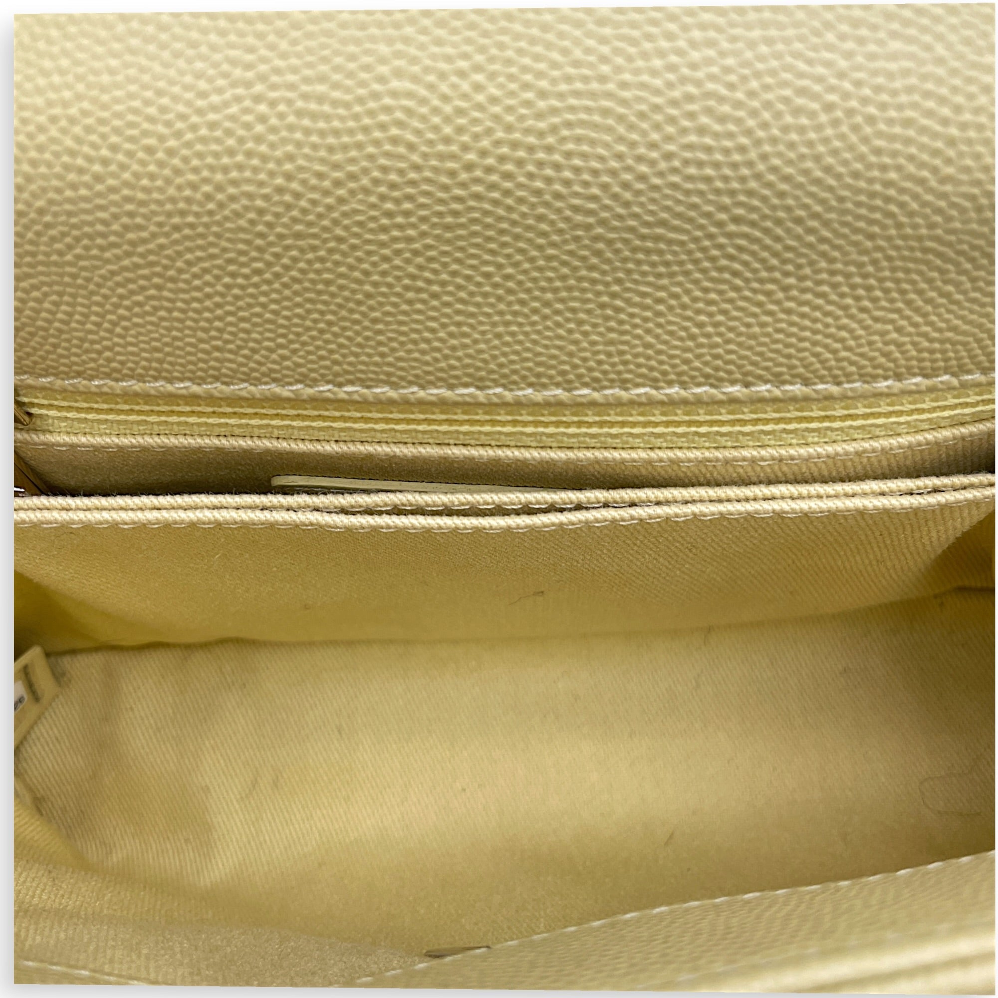 CC Coco Top Handle  Small Yellow Shoulder Bag in Caviar Leather Light Gold hardware CL2608-023063 7