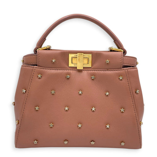 Peekaboo Mini Brown Top Handle Bag in Nappa Leather Gold hardware CL2608-023065 1