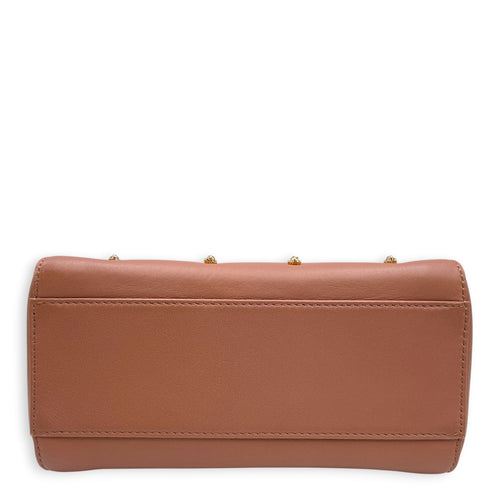 Peekaboo Mini Brown Top Handle Bag in Nappa Leather Gold hardware CL2608-023065 6