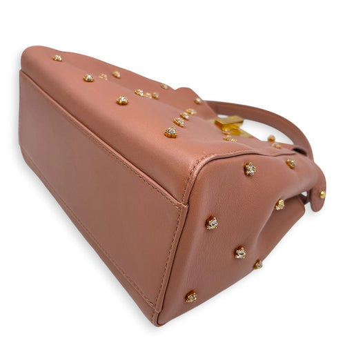 Peekaboo Mini Brown Top Handle Bag in Nappa Leather Gold hardware CL2608-023065 9