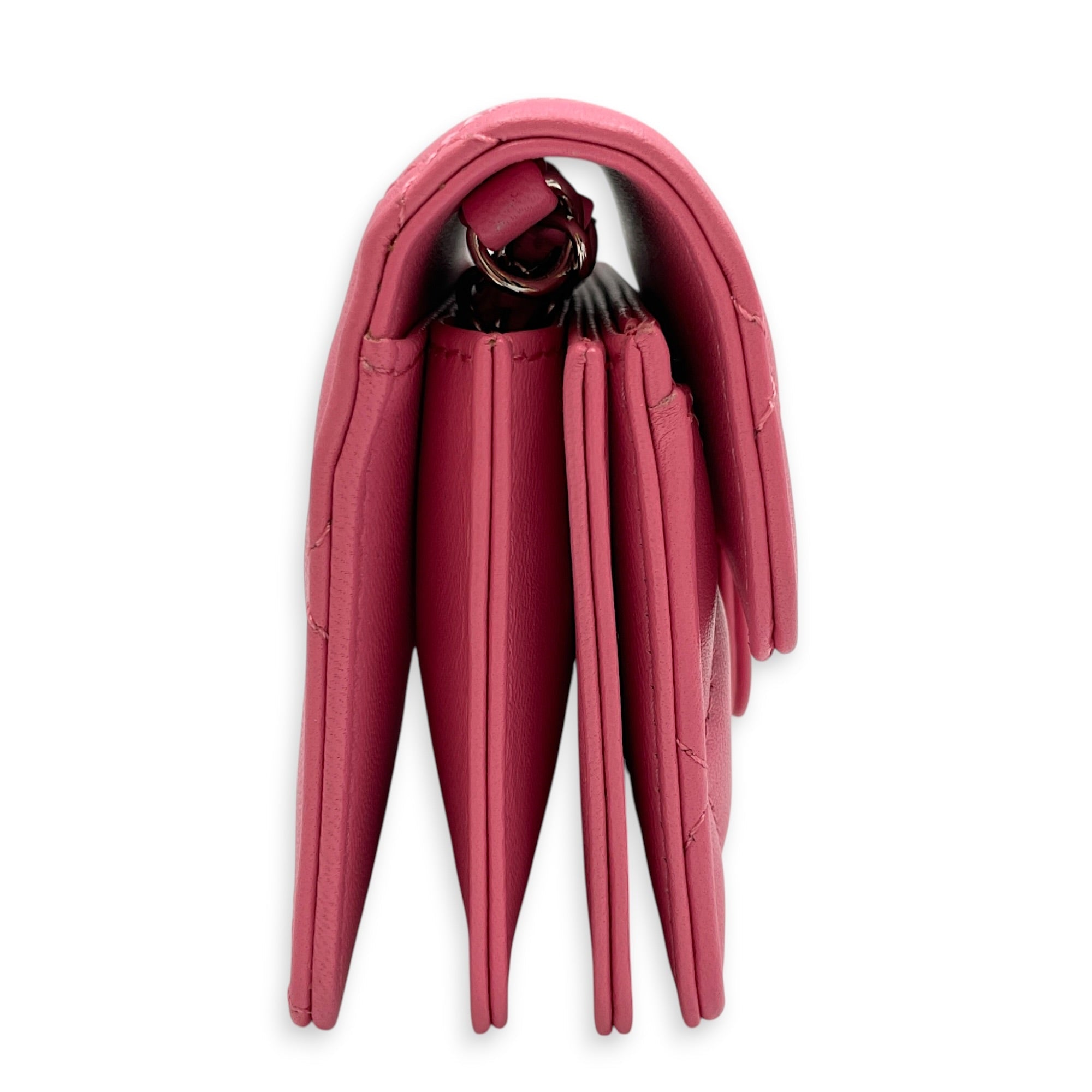 Classic Pink Wallet in Lambskin Silver hardware CL2608-023066 4