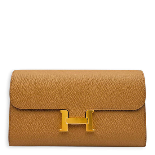 Constance To Go  Biscuit Wallet in Epsom Gold hardware CL2608-023069 1