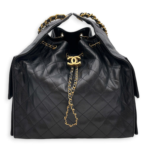 C25 Medium Black Shoulder Bag in Caviar Leather Antique Brass hardware CL2608-023071 1