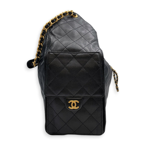 C25 Medium Black Shoulder Bag in Caviar Leather Antique Brass hardware CL2608-023071 5