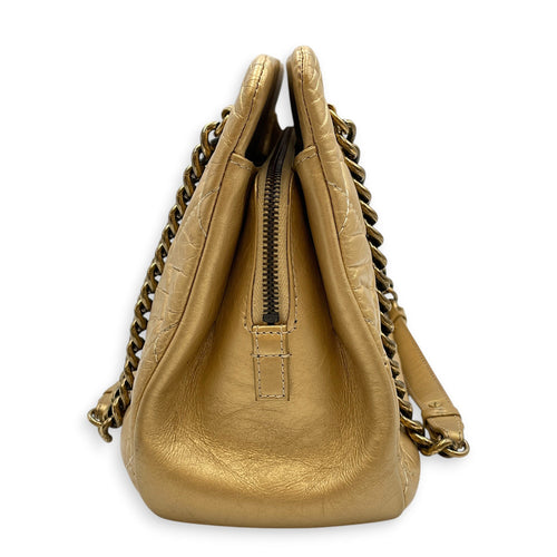 Crown 32cm Gold Shoulder Bag in Calfskin Gold hardware CL2608-023072 4