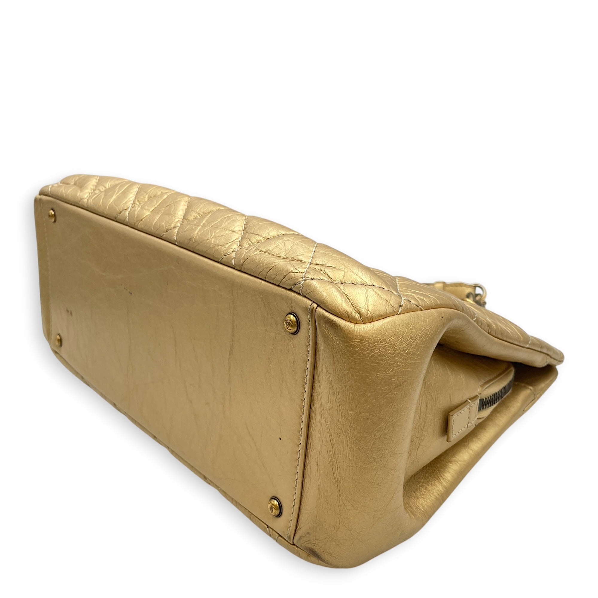 Crown 32cm Gold Shoulder Bag in Calfskin Gold hardware CL2608-023072 7