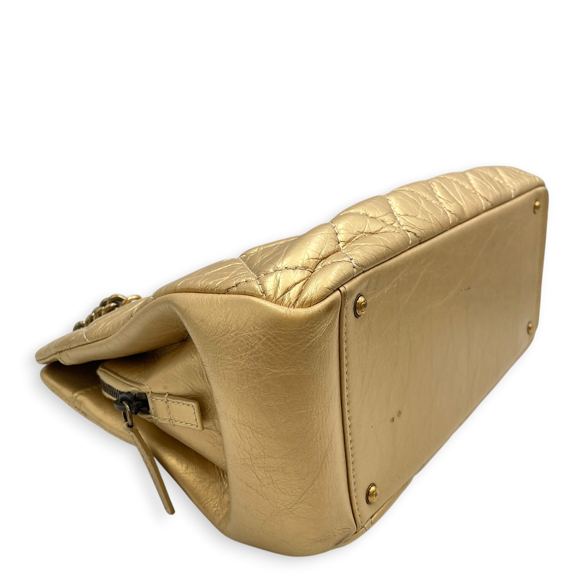 Crown 32cm Gold Shoulder Bag in Calfskin Gold hardware CL2608-023072 8