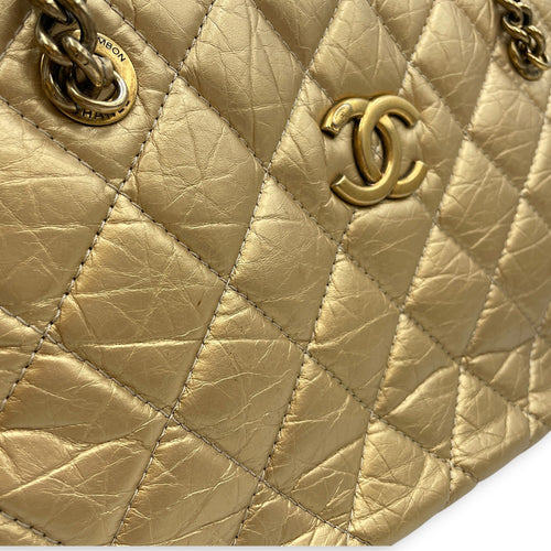 Crown 32cm Gold Shoulder Bag in Calfskin Gold hardware CL2608-023072 9