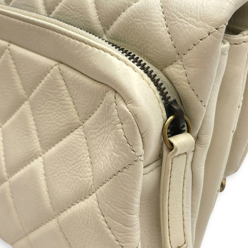 Timeless CC 30cm  White  Shoulder Bag in Calfskin Antique Brass hardware CL2608-023073 12
