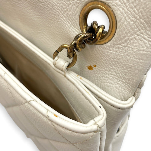 Timeless CC 30cm  White  Shoulder Bag in Calfskin Antique Brass hardware CL2608-023073 14