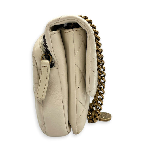 Timeless CC 30cm  White  Shoulder Bag in Calfskin Antique Brass hardware CL2608-023073 3