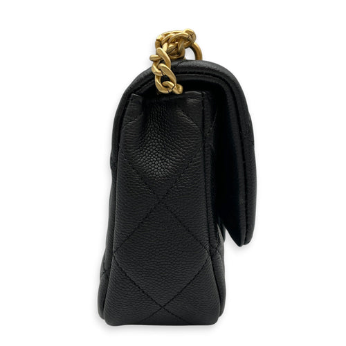 Square with Adjustable Heart Shaped  Mini Black Crossbody Bag in Caviar Leather Gold hardware CL2608-023074 3