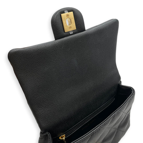 Square with Adjustable Heart Shaped  Mini Black Crossbody Bag in Caviar Leather Gold hardware CL2608-023074 7