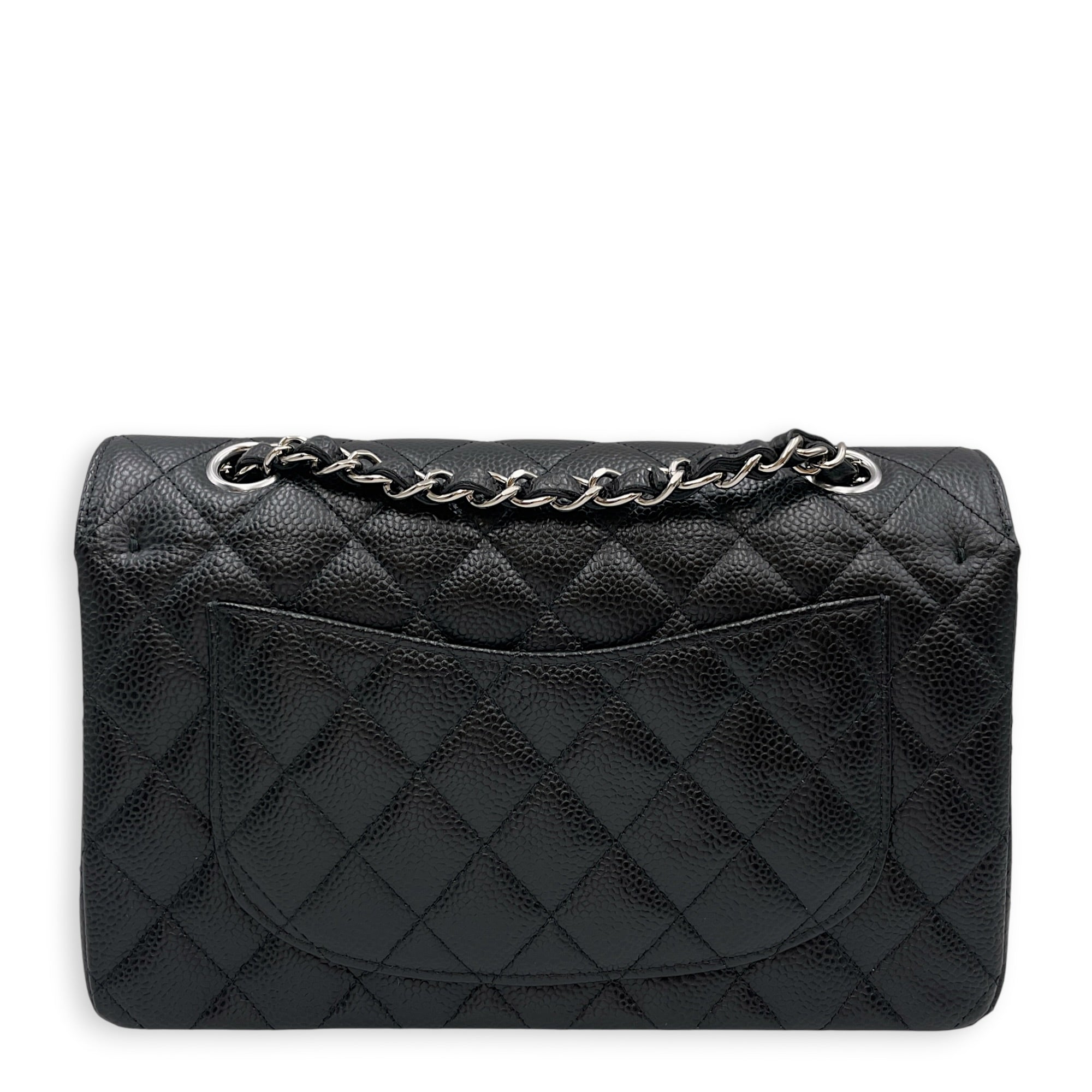 Classic Small Black Shoulder Bag in Caviar Leather Silver hardware CL2608-023076 2