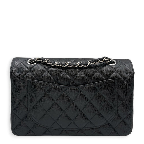Classic Small Black Shoulder Bag in Caviar Leather Silver hardware CL2608-023076 2