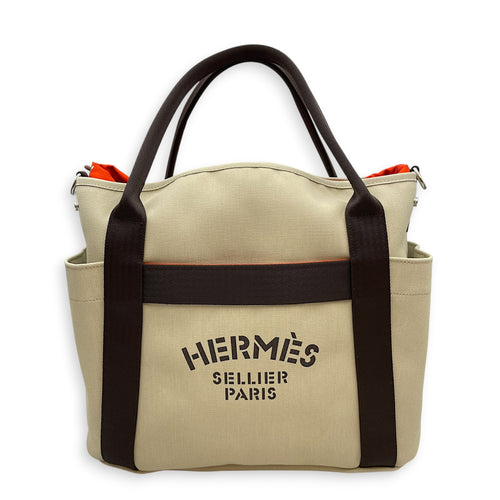 The Grooming Bag  Beige Sable in Canvas Palladium hardware