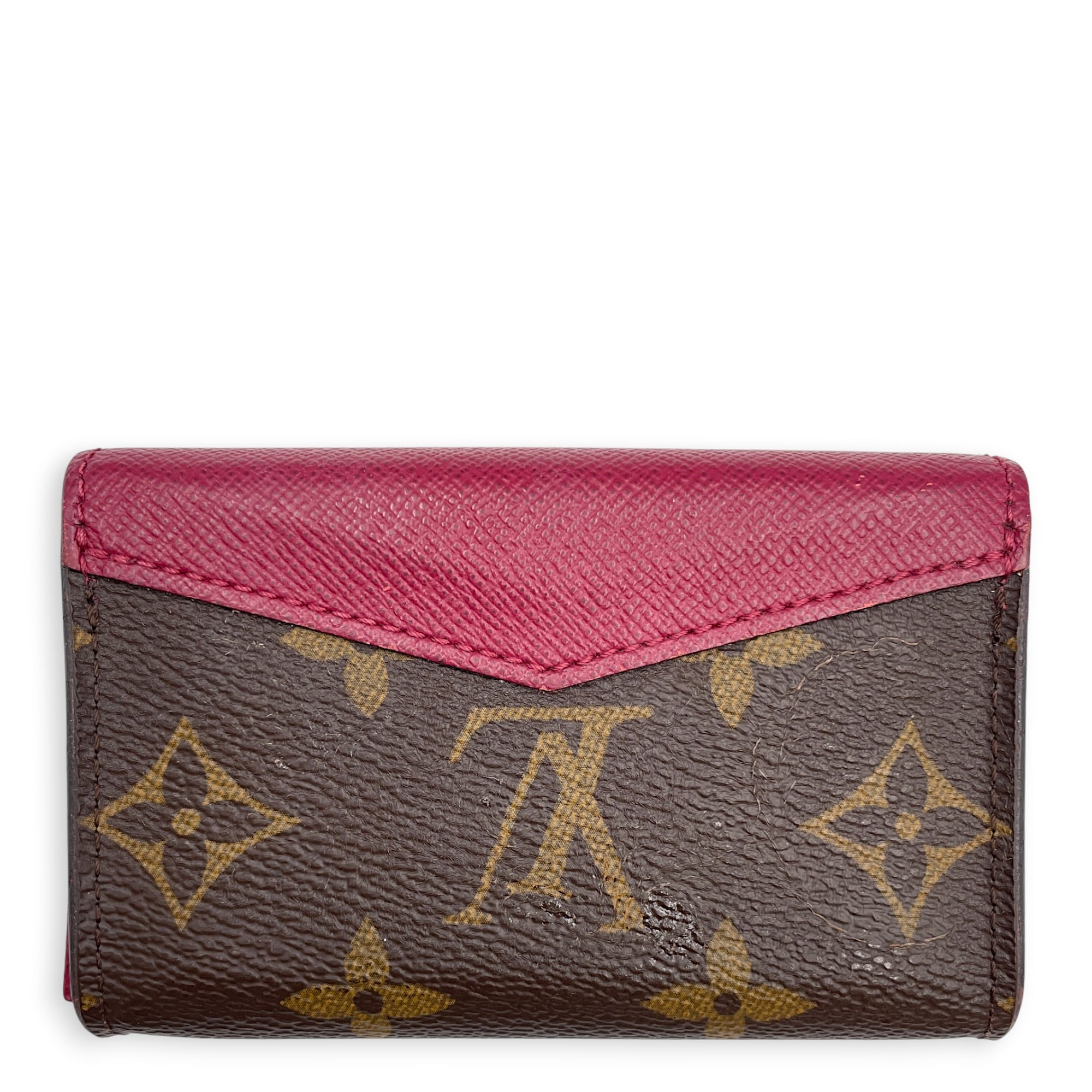 Victorine Fuchsia / Raisin Card Holder in Monogram Coated Canvas Gold hardware