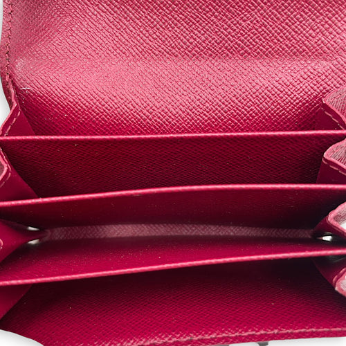 Victorine Fuchsia / Raisin Card Holder in Monogram Coated Canvas Gold hardware