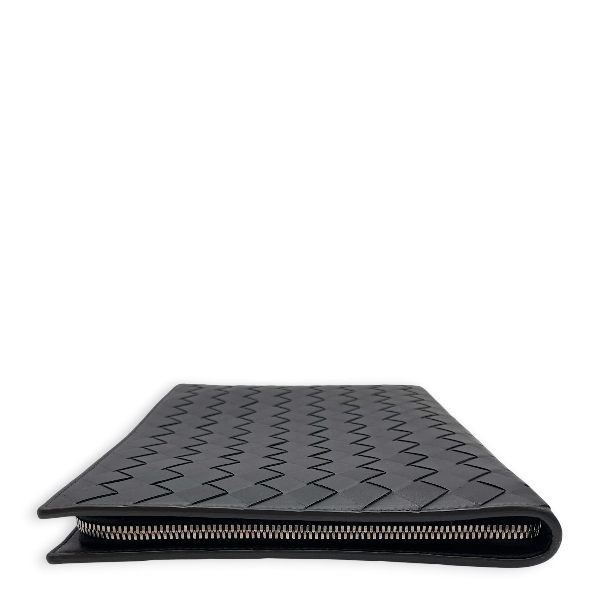 Intrecciato Black Clutch in Nappa Leather Silver hardware CL2608-023085 3