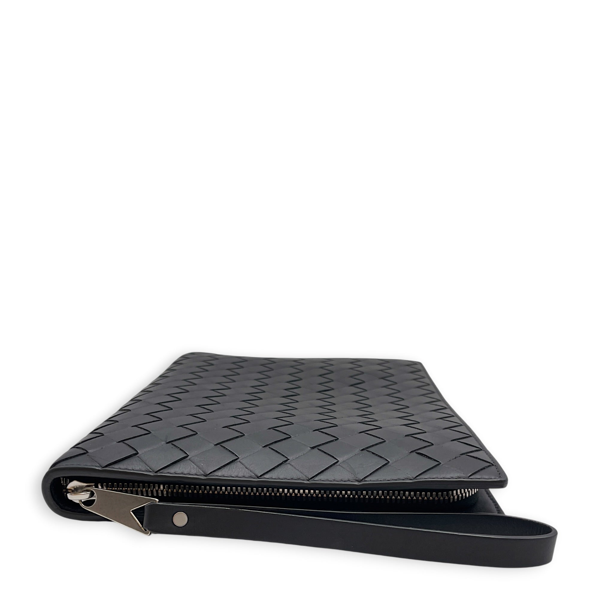 Intrecciato Black Clutch in Nappa Leather Silver hardware CL2608-023085 4