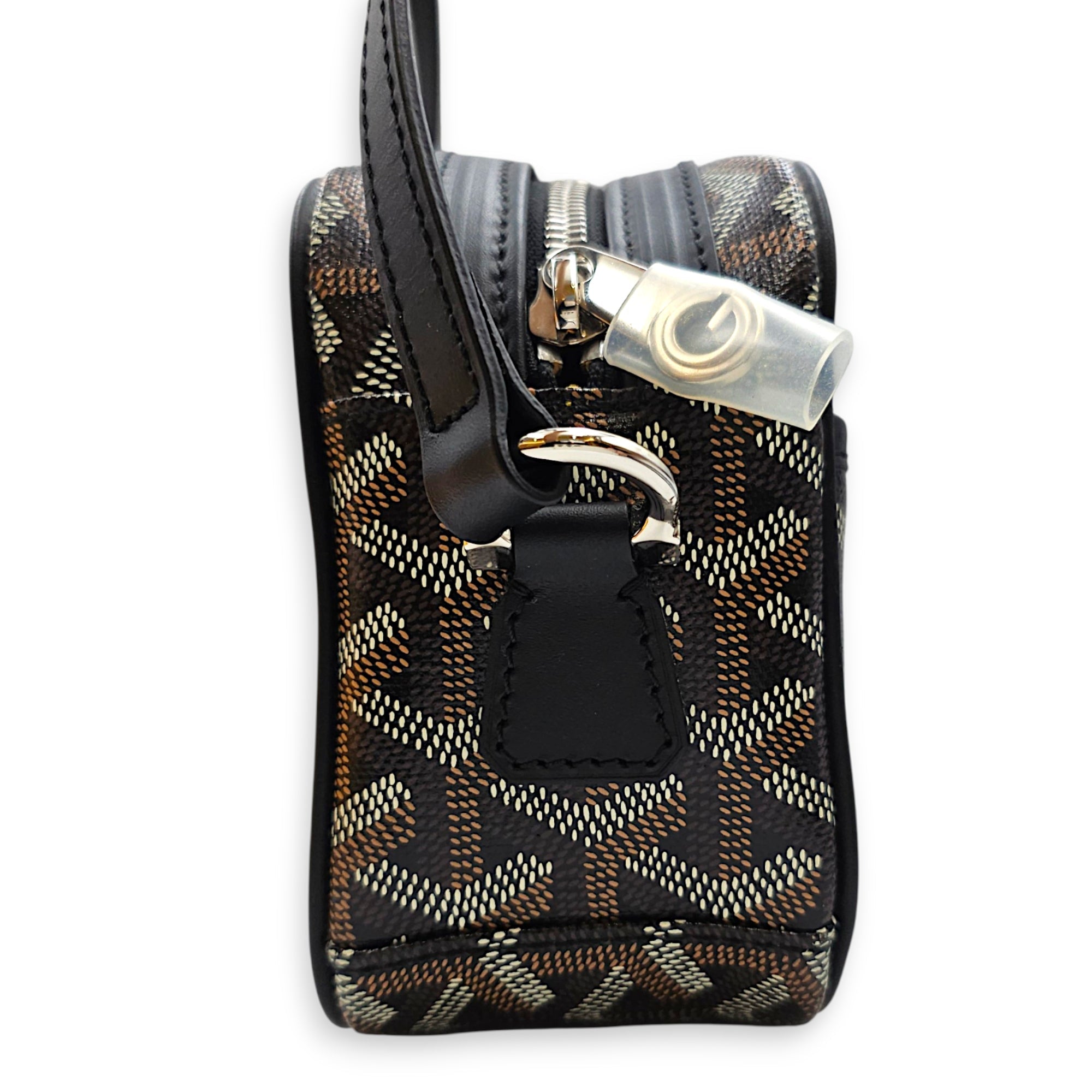 Cap Vert PM Black Crossbody Bag in Coated Canvas Silver hardware CL2608-023088 4