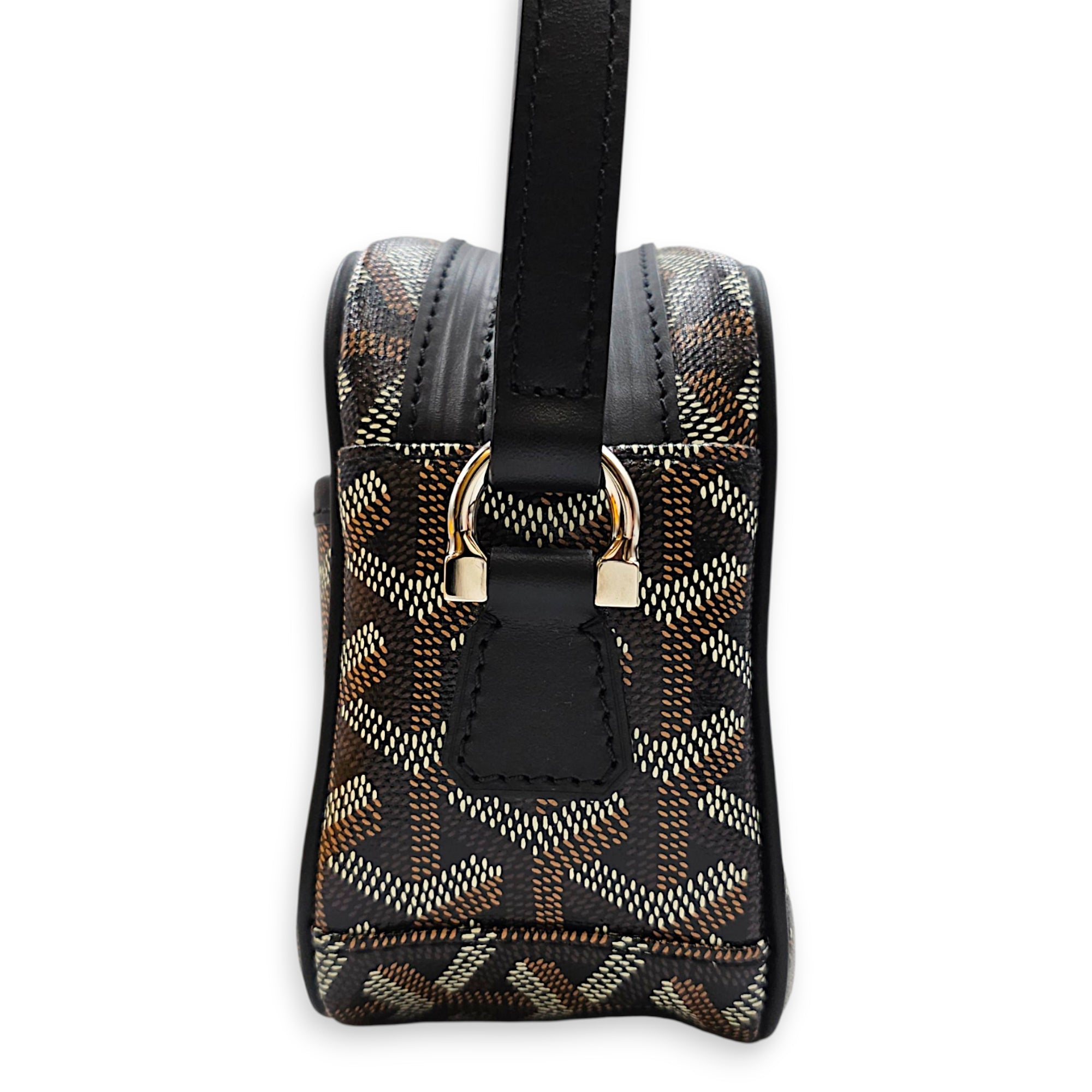 Cap Vert PM Black Crossbody Bag in Coated Canvas Silver hardware CL2608-023088 5