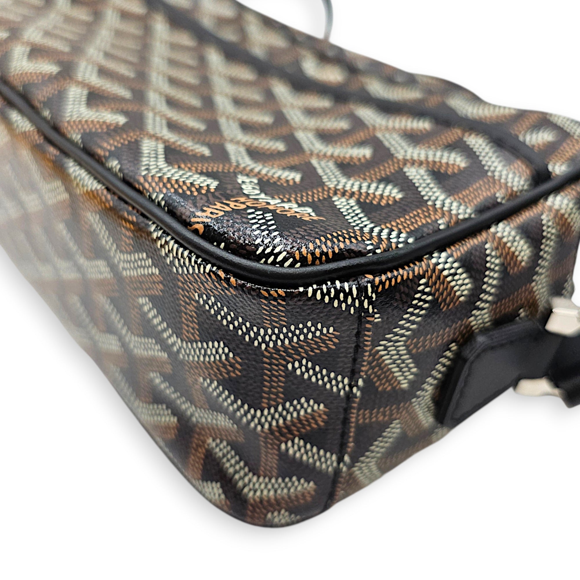 Cap Vert PM Black Crossbody Bag in Coated Canvas Silver hardware CL2608-023088 8