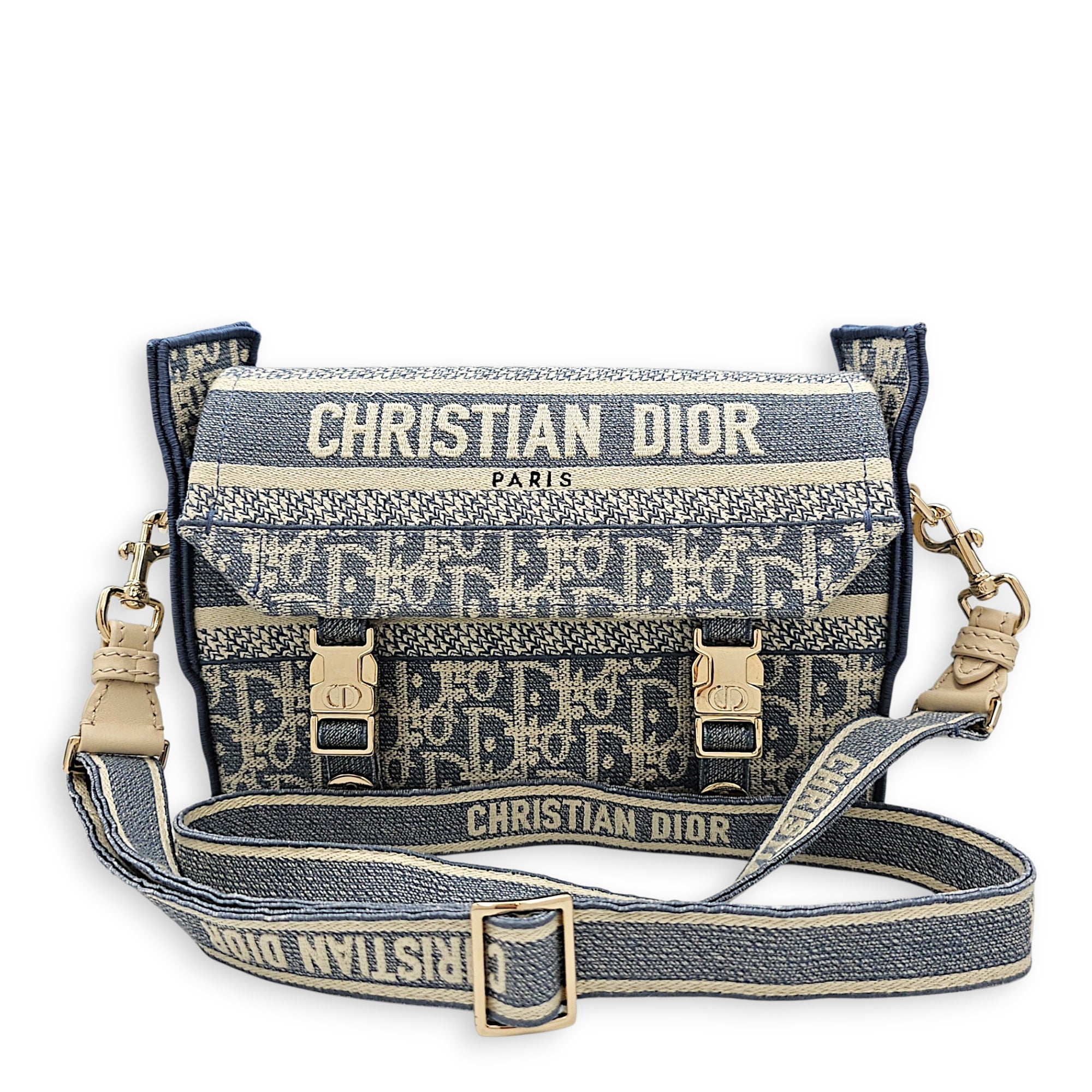 Diorcamp Blue Dior Oblique Shoulder Bag in Jacquard Gold hardware CL2608-023089 7