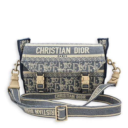 Diorcamp Blue Dior Oblique Shoulder Bag in Jacquard Gold hardware CL2608-023089 7