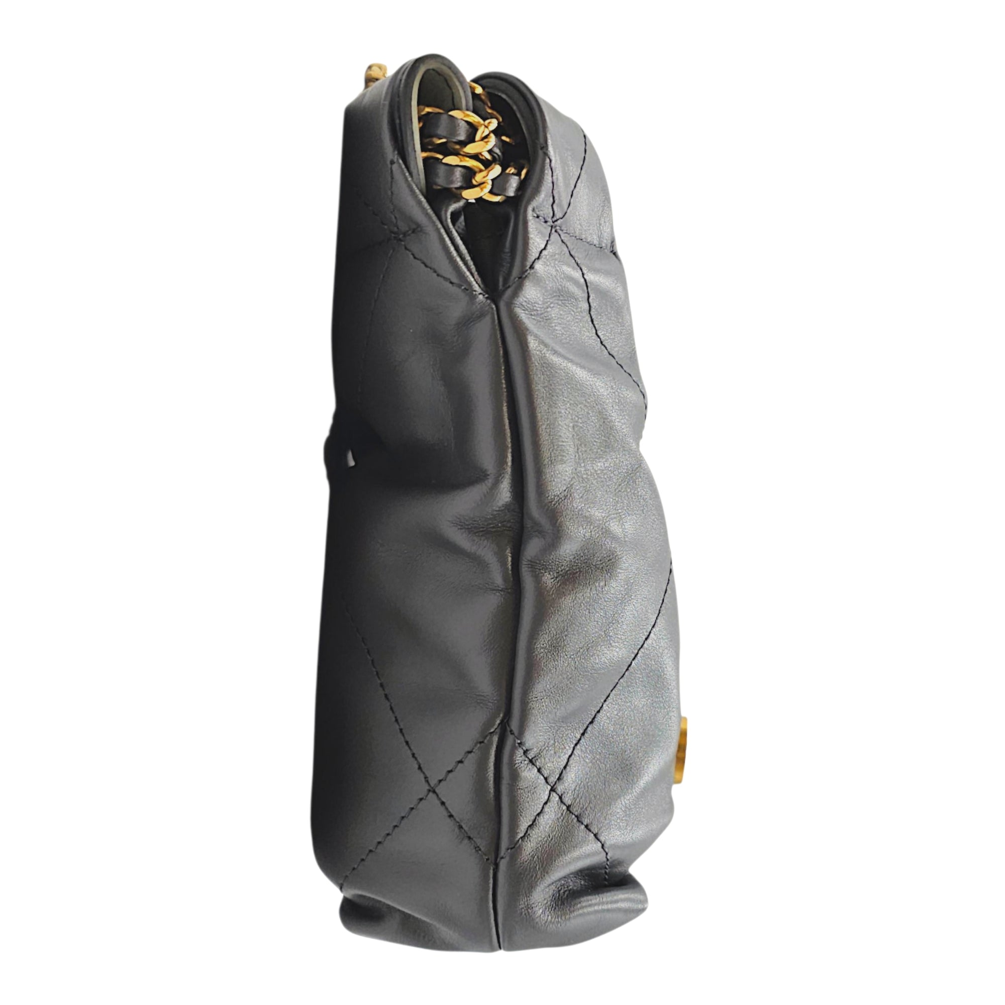 C22 Mini Grey Crossbody Bag in Calfskin Gold hardware CL2608-023092 3